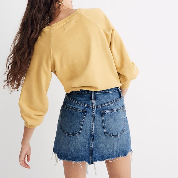 Madewell NWT Rigid Denim A-Line Mini Skirt Size 28 - Picture 2 of 12